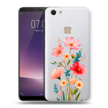 Пластиковый чехол на Vivo V7 с принтом Цветы