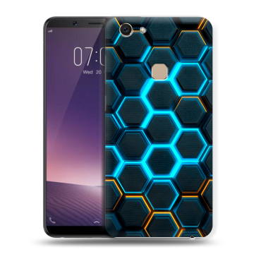 Пластиковый чехол на Vivo V7 с принтом Неоновые соты