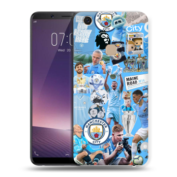 Пластиковый чехол на Vivo V7 с принтом Man City Манчестер Сити