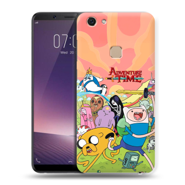 Пластиковый чехол на Vivo V7 с принтом Adventure time Время приключений