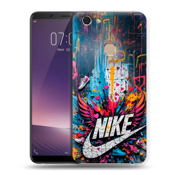 Пластиковый чехол на Vivo V7 с принтом Nike Найк