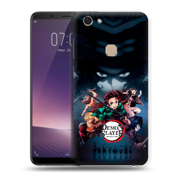 Пластиковый чехол на Vivo V7 с принтом Demon Slayer Клинок рассекающий демонов
