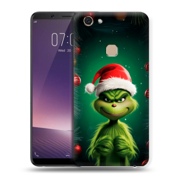 Пластиковый чехол на Vivo V7 с принтом Гринч Новый год Рождество