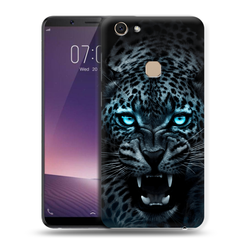 Пластиковый чехол на Vivo V7 с принтом Темный леопард Пластиковый чехол на Vivo V7 с принтом Темный леопард