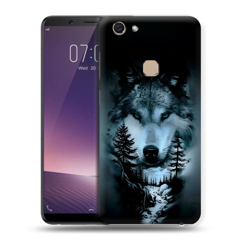 Пластиковый чехол на Vivo V7 с принтом Лесной волк Пластиковый чехол на Vivo V7 с принтом Лесной волк