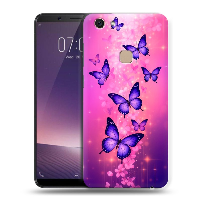 Пластиковый чехол на Vivo V7 с принтом Бабочки Пластиковый чехол на Vivo V7 с принтом Бабочки