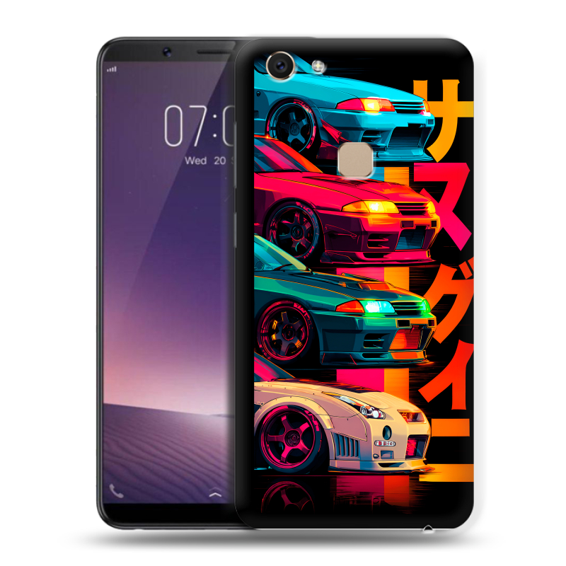 Пластиковый чехол на Vivo V7 с принтом Гоночные машины Пластиковый чехол на Vivo V7 с принтом Гоночные машины