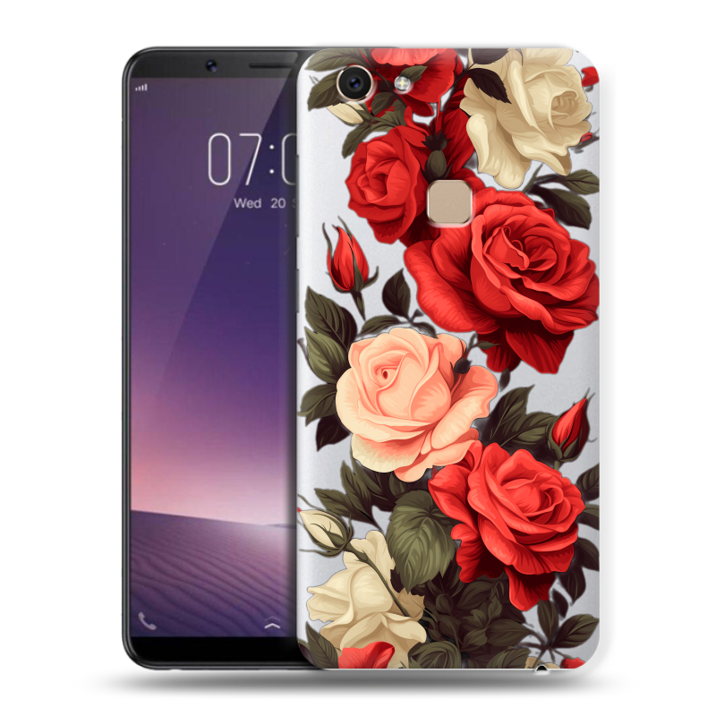 Пластиковый чехол на Vivo V7 с принтом Розы Пластиковый чехол на Vivo V7 с принтом Розы