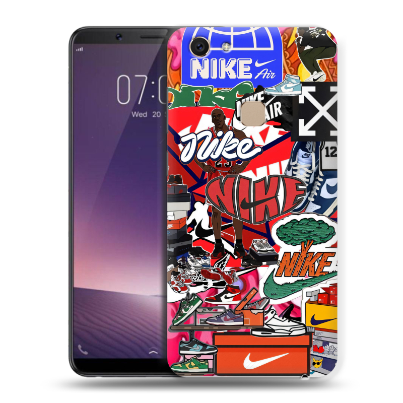 Пластиковый чехол на Vivo V7 с принтом Найк Nike яркий Пластиковый чехол на Vivo V7 с принтом Найк Nike яркий