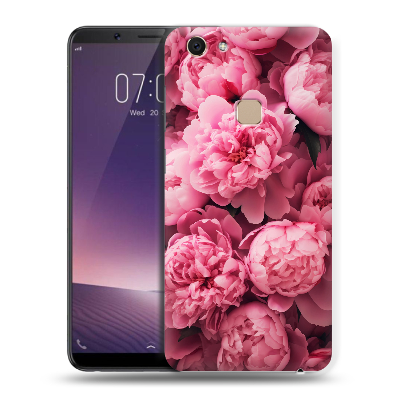 Пластиковый чехол на Vivo V7 с принтом цветы пионы Пластиковый чехол на Vivo V7 с принтом цветы пионы