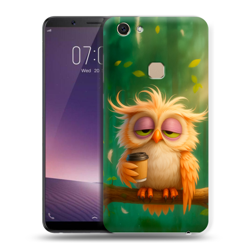 Пластиковый чехол на Vivo V7 с принтом сова Пластиковый чехол на Vivo V7 с принтом сова