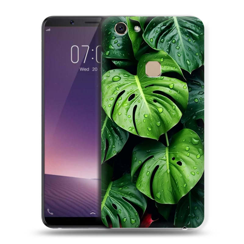 Пластиковый чехол на Vivo V7 с принтом Листья Пластиковый чехол на Vivo V7 с принтом Листья
