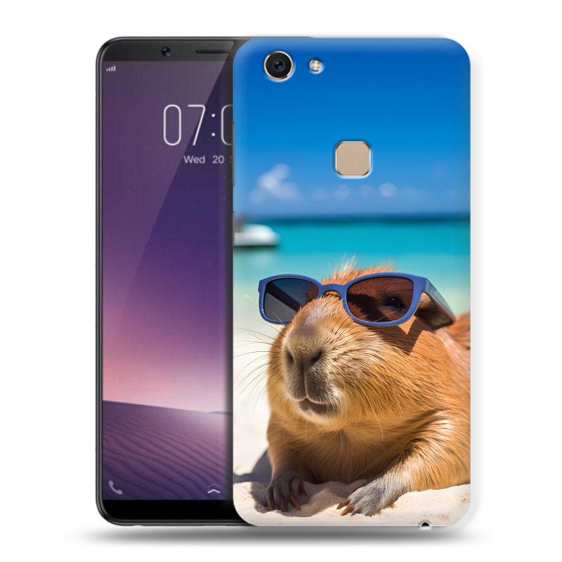 Пластиковый чехол на Vivo V7 с принтом Капибара Пластиковый чехол на Vivo V7 с принтом Капибара