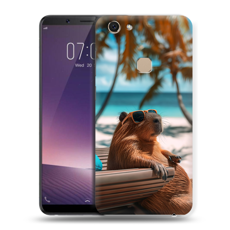 Пластиковый чехол на Vivo V7 с принтом Капибара Пластиковый чехол на Vivo V7 с принтом Капибара