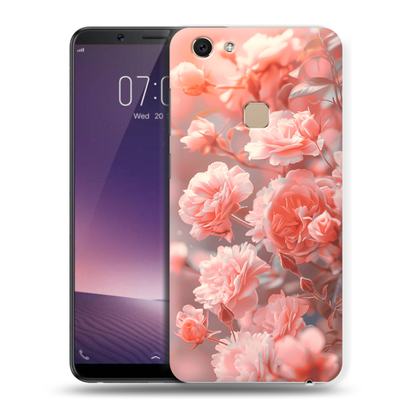 Пластиковый чехол на Vivo V7 с принтом Розы цветы Пластиковый чехол на Vivo V7 с принтом Розы цветы