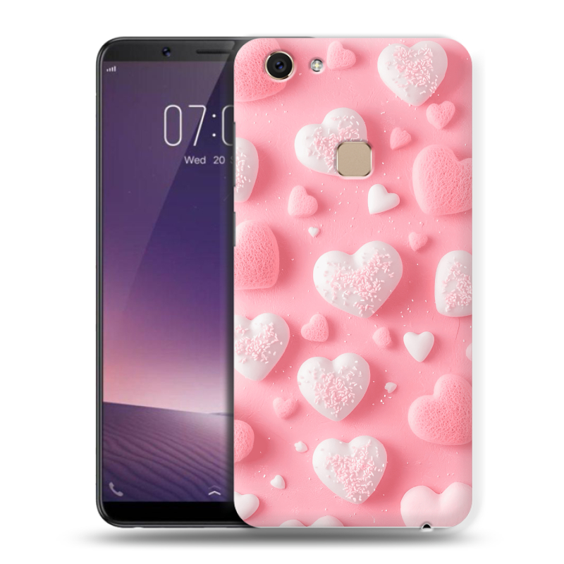 Пластиковый чехол на Vivo V7 с принтом Сердечки Пластиковый чехол на Vivo V7 с принтом Сердечки
