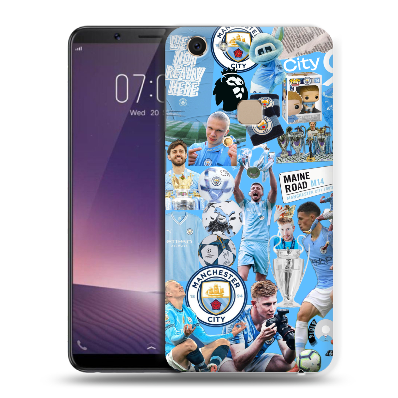 Пластиковый чехол на Vivo V7 с принтом Man City Манчестер Сити Пластиковый чехол на Vivo V7 с принтом Man City Манчестер Сити
