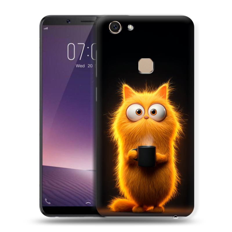Пластиковый чехол на Vivo V7 с принтом Смешной кот Пластиковый чехол на Vivo V7 с принтом Смешной кот