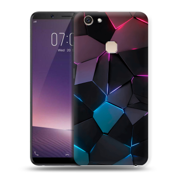 Пластиковый чехол на Vivo V7 Plus с принтом Геометрия неона