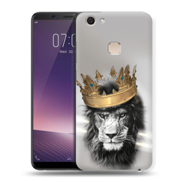 Пластиковый чехол на Vivo V7 Plus с принтом Лев с короной