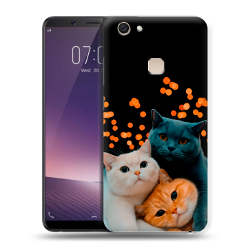 Пластиковый чехол на Vivo V7 Plus с принтом Кошки