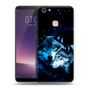 Пластиковый чехол на Vivo V7 Plus с принтом Волки
