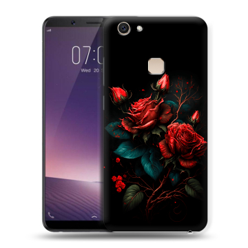 Пластиковый чехол на Vivo V7 Plus с принтом Розы красные Пластиковый чехол на Vivo V7 Plus с принтом Розы красные