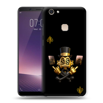 Пластиковый чехол на Vivo V7 Plus с принтом Золотой скрудж макдак Пластиковый чехол на Vivo V7 Plus с принтом Золотой скрудж макдак