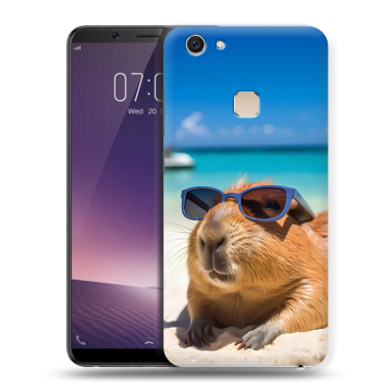 Пластиковый чехол на Vivo V7 Plus с принтом Капибара Пластиковый чехол на Vivo V7 Plus с принтом Капибара