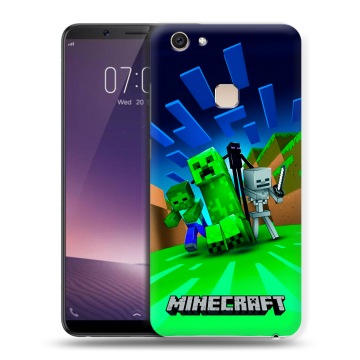 Пластиковый чехол на Vivo V7 Plus с принтом Майнкрафт Пластиковый чехол на Vivo V7 Plus с принтом Майнкрафт