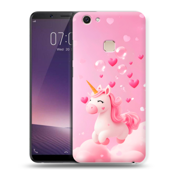 Пластиковый чехол на Vivo V7 Plus с принтом Единорог Пластиковый чехол на Vivo V7 Plus с принтом Единорог