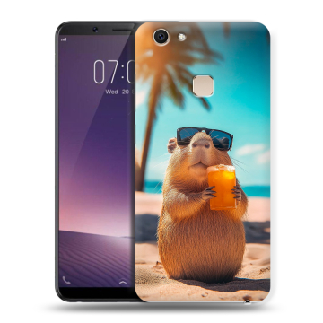 Пластиковый чехол на Vivo V7 Plus с принтом Капибара Пластиковый чехол на Vivo V7 Plus с принтом Капибара