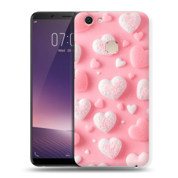 Пластиковый чехол на Vivo V7 Plus с принтом Сердечки Пластиковый чехол на Vivo V7 Plus с принтом Сердечки