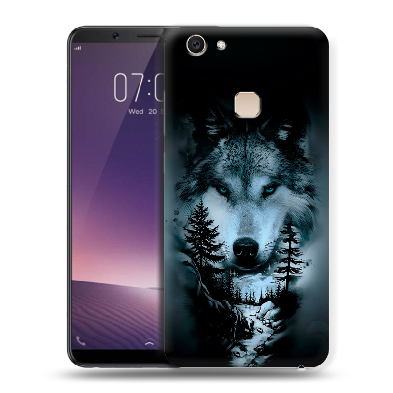 Пластиковый чехол на Vivo V7 Plus с принтом Лесной волк Пластиковый чехол на Vivo V7 Plus с принтом Лесной волк