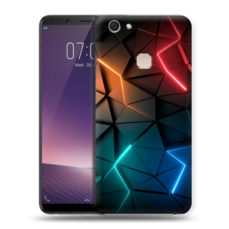 Пластиковый чехол на Vivo V7 Plus с принтом Абстракция неон Пластиковый чехол на Vivo V7 Plus с принтом Абстракция неон