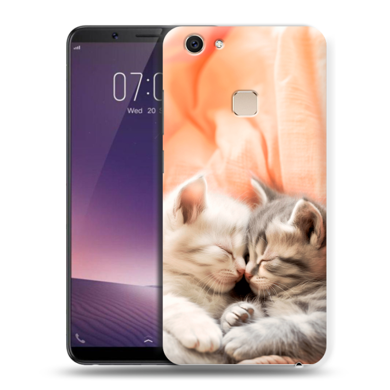 Пластиковый чехол на Vivo V7 Plus с принтом Котята Пластиковый чехол на Vivo V7 Plus с принтом Котята