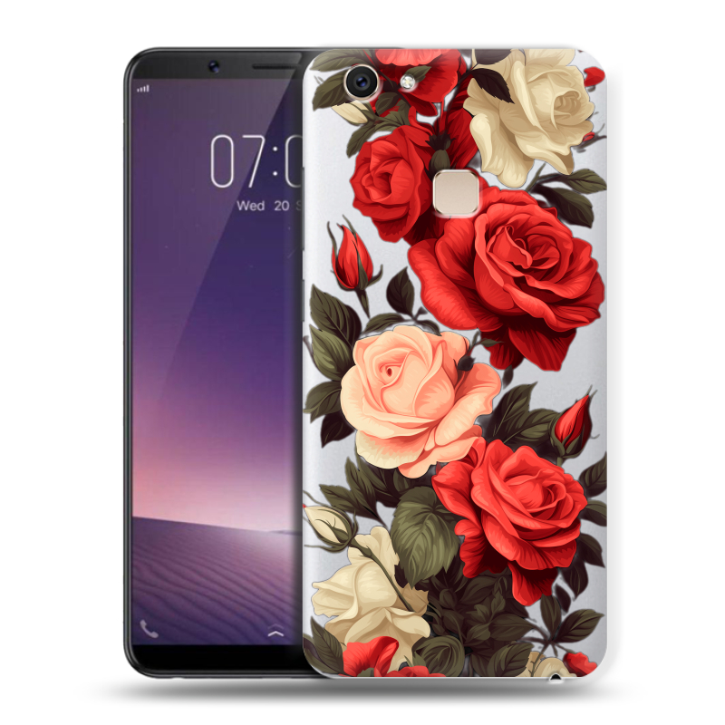 Пластиковый чехол на Vivo V7 Plus с принтом Розы Пластиковый чехол на Vivo V7 Plus с принтом Розы