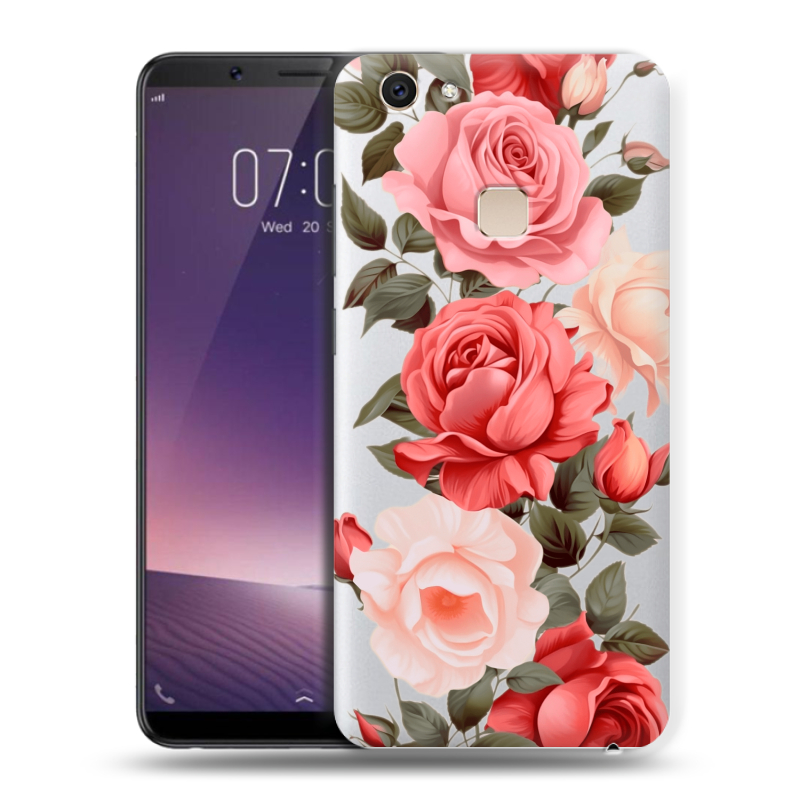 Пластиковый чехол на Vivo V7 Plus с принтом Розы Пластиковый чехол на Vivo V7 Plus с принтом Розы