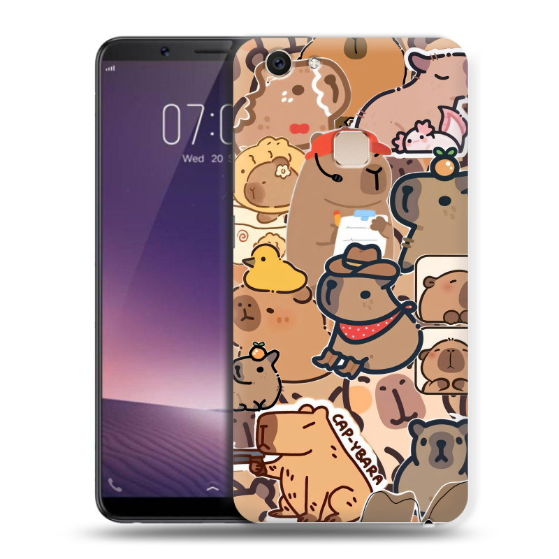 Пластиковый чехол на Vivo V7 Plus с принтом капибара Пластиковый чехол на Vivo V7 Plus с принтом капибара