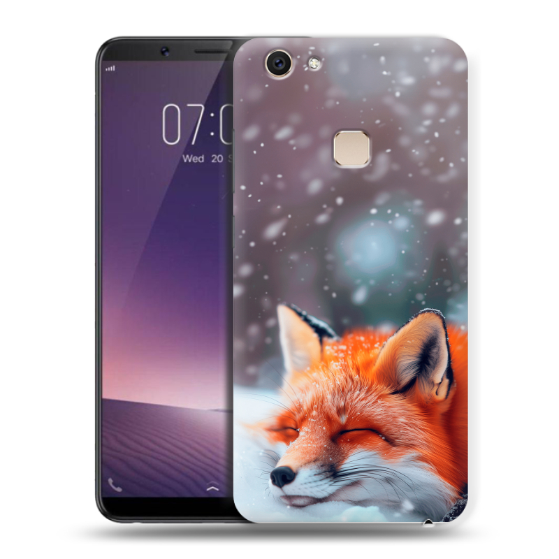 Пластиковый чехол на Vivo V7 Plus с принтом лиса Пластиковый чехол на Vivo V7 Plus с принтом лиса