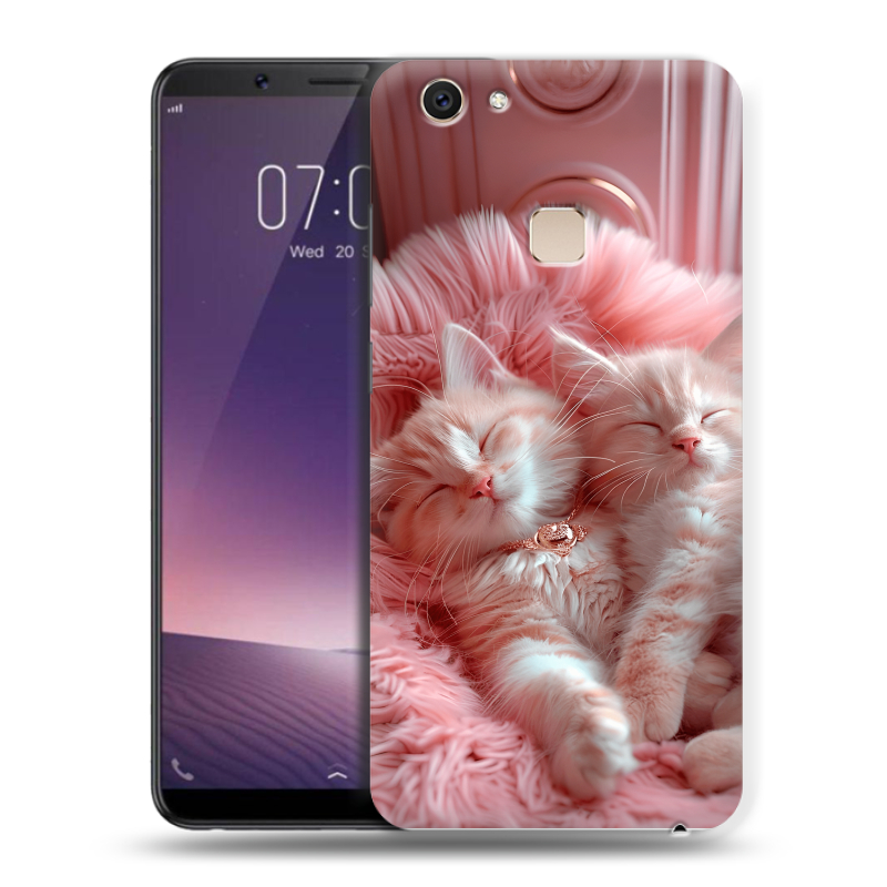 Пластиковый чехол на Vivo V7 Plus с принтом котята котики Пластиковый чехол на Vivo V7 Plus с принтом котята котики