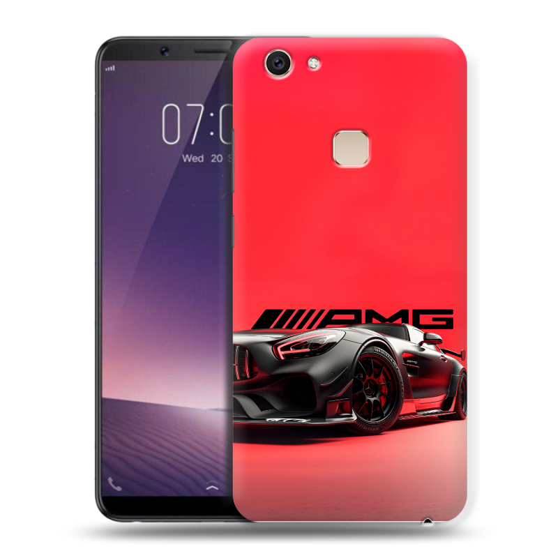 Пластиковый чехол на Vivo V7 Plus с принтом Мерседес Mercedes AMG Пластиковый чехол на Vivo V7 Plus с принтом Мерседес Mercedes AMG