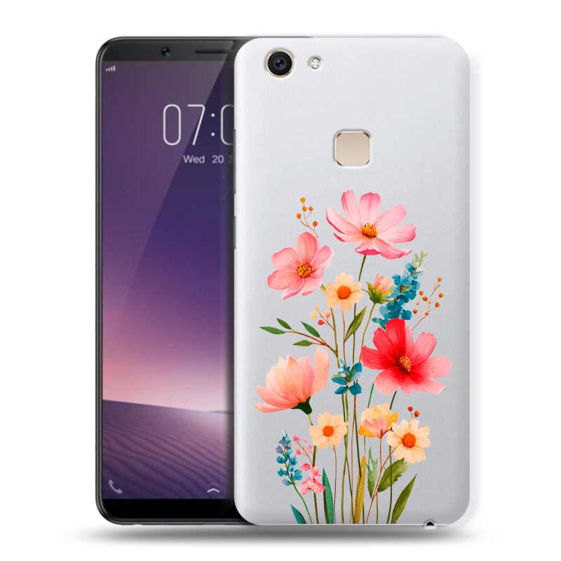 Пластиковый чехол на Vivo V7 Plus с принтом Цветы Пластиковый чехол на Vivo V7 Plus с принтом Цветы