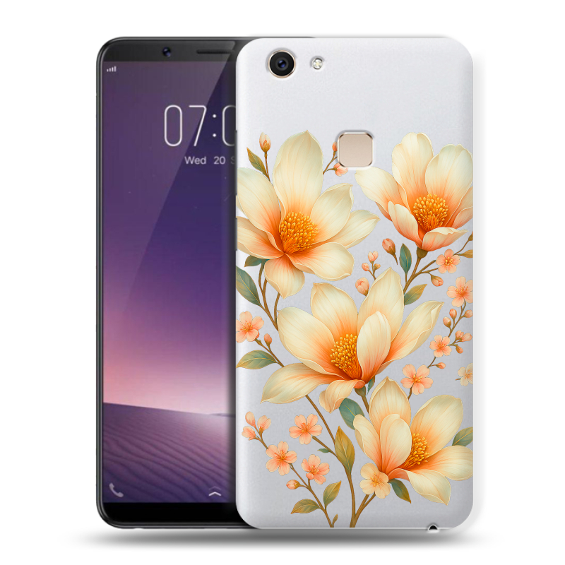Пластиковый чехол на Vivo V7 Plus с принтом Цветы Пластиковый чехол на Vivo V7 Plus с принтом Цветы