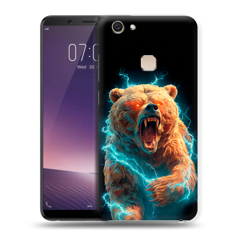 Пластиковый чехол на Vivo V7 Plus с принтом Медведь Пластиковый чехол на Vivo V7 Plus с принтом Медведь
