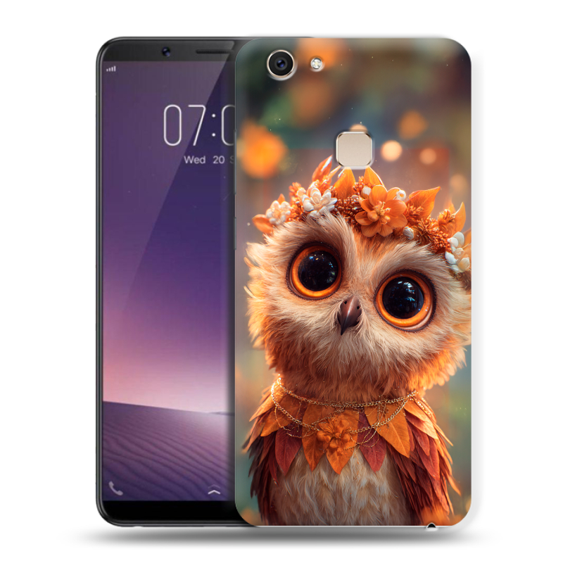 Пластиковый чехол на Vivo V7 Plus с принтом Милая сова Пластиковый чехол на Vivo V7 Plus с принтом Милая сова