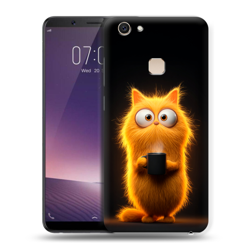 Пластиковый чехол на Vivo V7 Plus с принтом Смешной кот Пластиковый чехол на Vivo V7 Plus с принтом Смешной кот