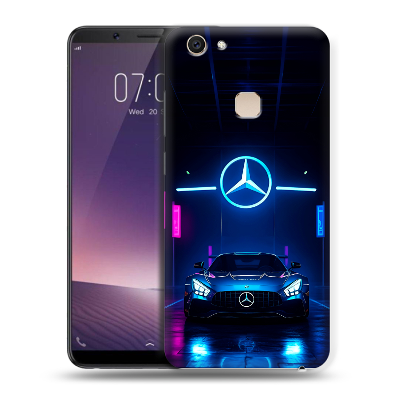 Пластиковый чехол на Vivo V7 Plus с принтом Mercedes Мерседес Пластиковый чехол на Vivo V7 Plus с принтом Mercedes Мерседес