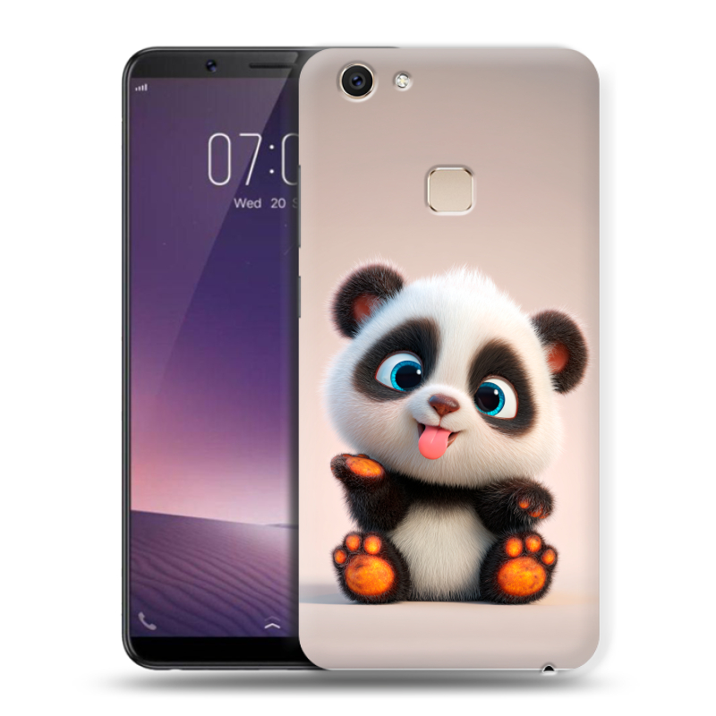 Пластиковый чехол на Vivo V7 Plus с принтом милая панда Пластиковый чехол на Vivo V7 Plus с принтом милая панда