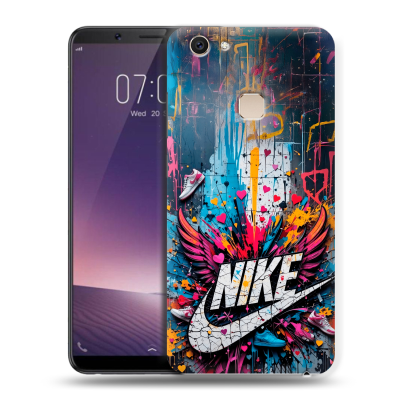 Пластиковый чехол на Vivo V7 Plus с принтом Nike Найк Пластиковый чехол на Vivo V7 Plus с принтом Nike Найк